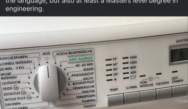 Foreigners when using German Washing Machines