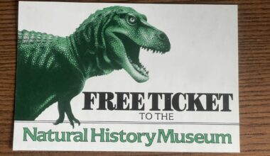 I found an expired voucher to the London Natural History Museum from 1988