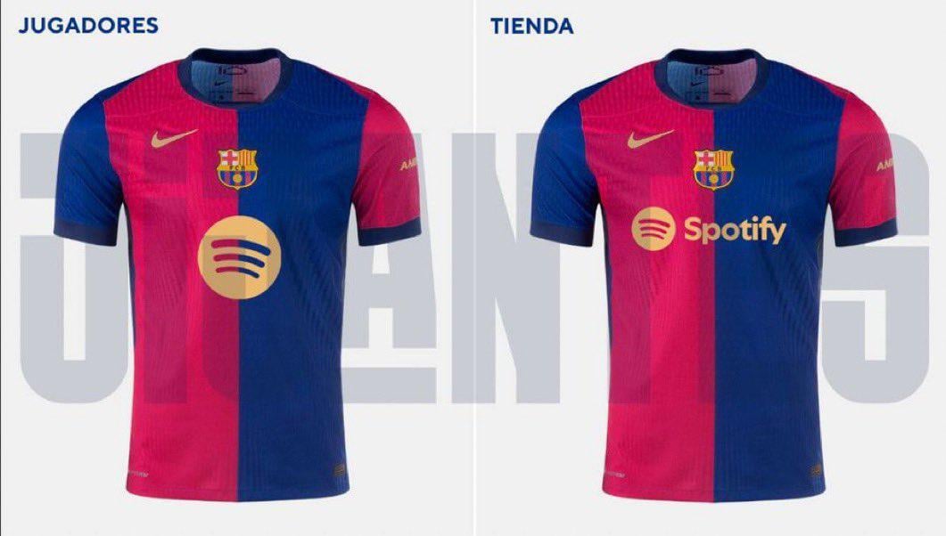 As @gerardromero reported, the players will be wearing the other version of the home-kit (one with just the Spotify logo, no text) for the coming year — same from the 2025/26 season. The 2nd version (with the text) will be in stores. @memorabilia1899