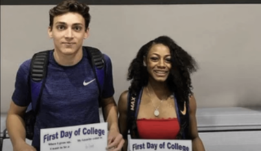 Current WR holder and gold medalist Mondo Duplantis and Silver Medalist Sha'Carri Richardson on their first day of college at LSU.