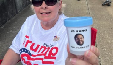 Trump supporters are carrying around a pretend jar of JD Vance’s jizz to mock Democrats that are unable to conceive children.