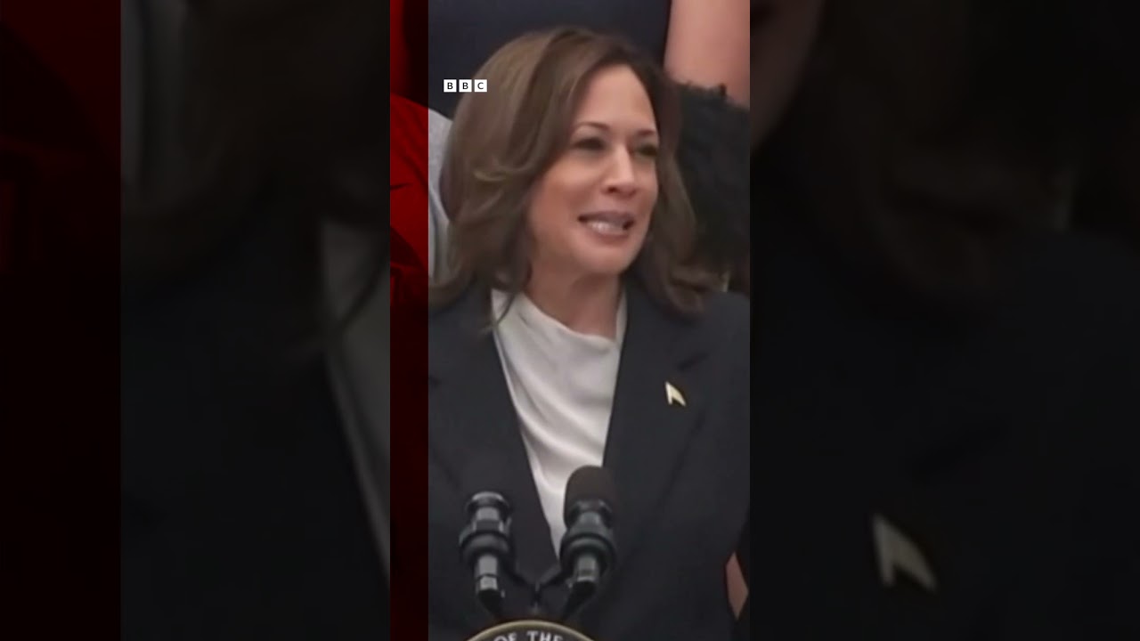 Kamala Harris speaks for first time since Biden left the Presidential race. #BBCNews #KamalaHarris