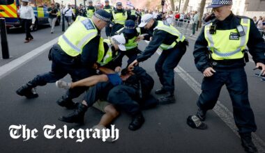 In full: Protesters march in London following incident in Southport