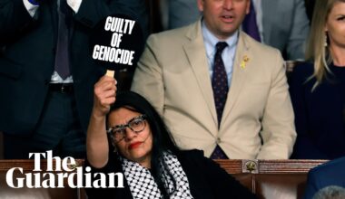 Rashida Tlaib holds ‘war criminal’ sign as Netanyahu addresses Congress