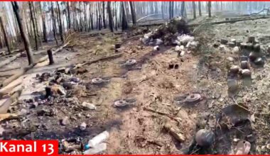 Russian military position in forest burns in Ukrainian attack