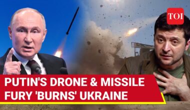 Russia's 2nd Large Drone & Missile Barrage Hits Ukraine; Moscow's Airfield, Oil Depots 'Burn'