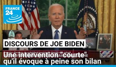 Discours de Joe Biden : une intervention "tellement courte" qu'il évoque à peine son bilan