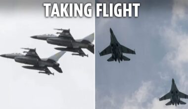 Ukraine's new F-16 fighter jets soar over city in first mission to defend against Putin's attacks