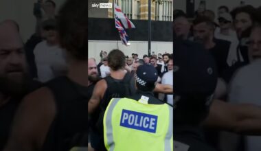 Violence breaks out at Downing Street protest