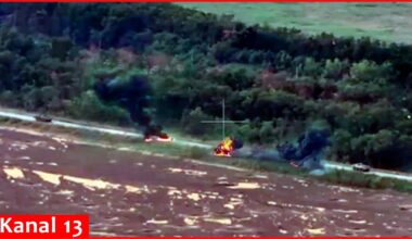 Combat footage: Ukrainian drones destroy Russian armored vehicle along with crew members