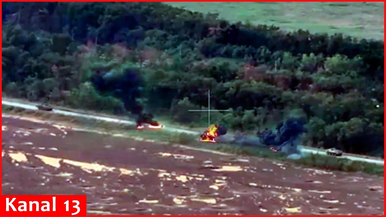 Combat footage: Ukrainian drones destroy Russian armored vehicle along with crew members