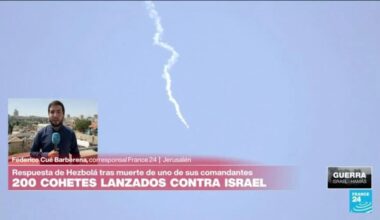 Informe desde Jerusalén: Hezbolá lanza 220 cohetes y drones a Israel por la muerte de un alto cargo