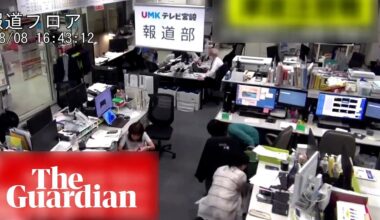 Office workers find cover as 7.1-magnitude quake rocks southern Japan