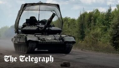 Ukrainian tanks seen driving in Sumy region near border with Russia