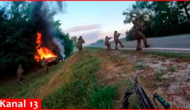 Ukrainian fighters ambushed Kamaz full of Russian servicemen near a forest in Kursk