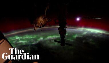 Nasa releases timelapse capturing red and green auroras over Earth