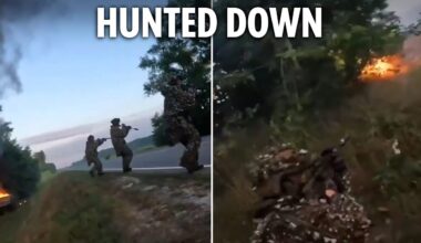 Heart-pounding footage shows Ukrainians ambushing Putin’s troops as they storm deeper into Russia