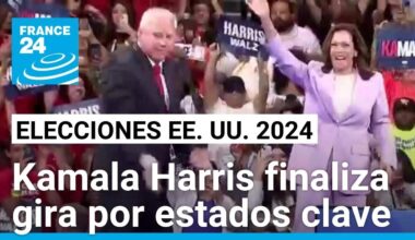 Harris y Walz terminan gira de campaña por estados clave con asistencia masiva • FRANCE 24