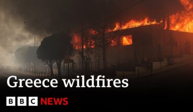 Greece wildfires force thousands to evacuate and destroy about 100 homes | BBC News