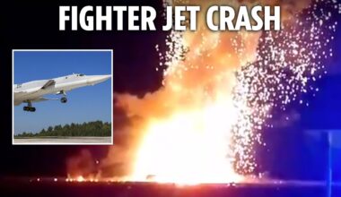 Watch moment Putin's £93m nuke bomber explodes into giant fireball after plummeting to the ground