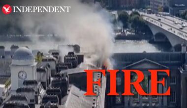 London fire: Smoke billows out of Somerset House