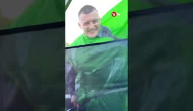 Storm Lilian: Man wears tent as a raincoat to Leeds festival #weather #shorts