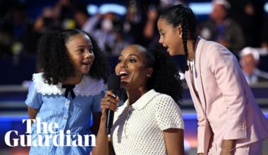 Kerry Washington joined by Harris grandnieces to teach DNC crowd how to say 'Kamala'