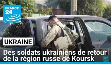 Ukraine : à Soumy, des soldats ukrainiens en partance ou de retour de la région russe de Koursk