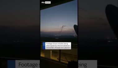 Moment iron dome intercepts missiles