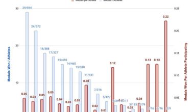 [OC] Paris Olympic medal counts per athlete