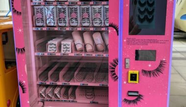 Just what we all need. A fake eyelash vending machine!