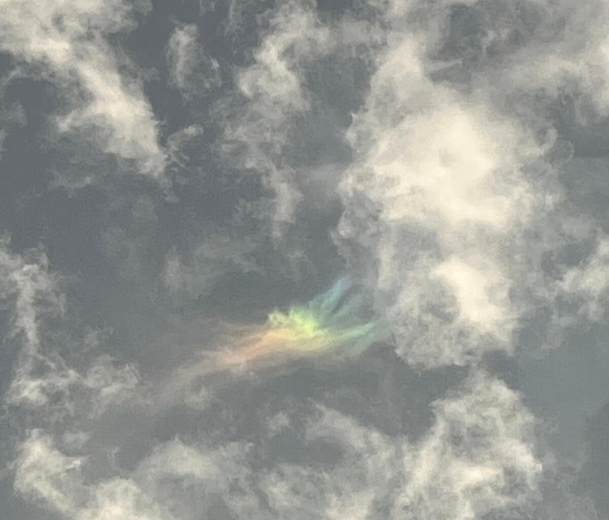 Pretty iridescent cloud over Devon