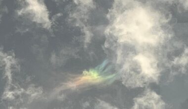 Pretty iridescent cloud over Devon