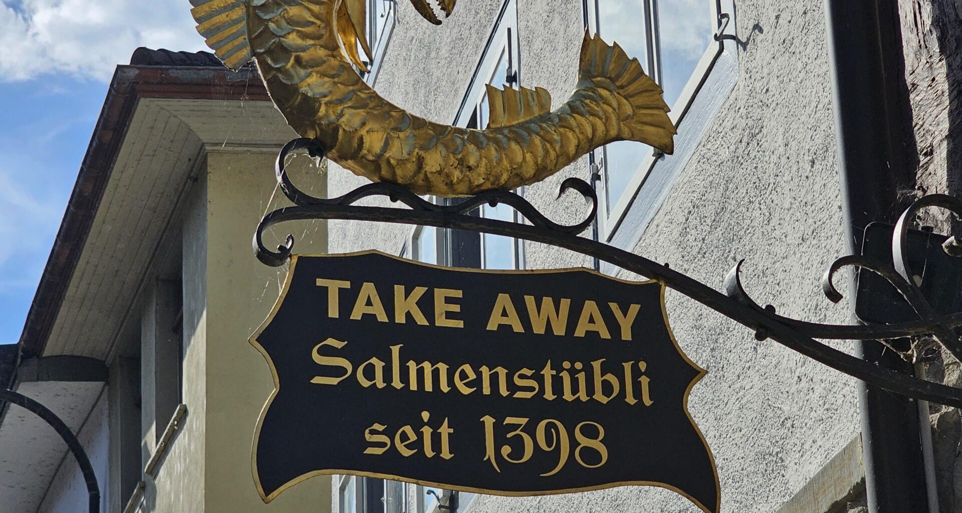 This inn sign in Stein am Rhein, Switzerland, suggesting it's in continuous operation since 1398