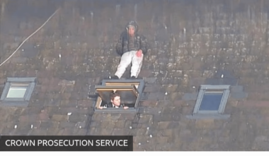 Man hides from police on roof