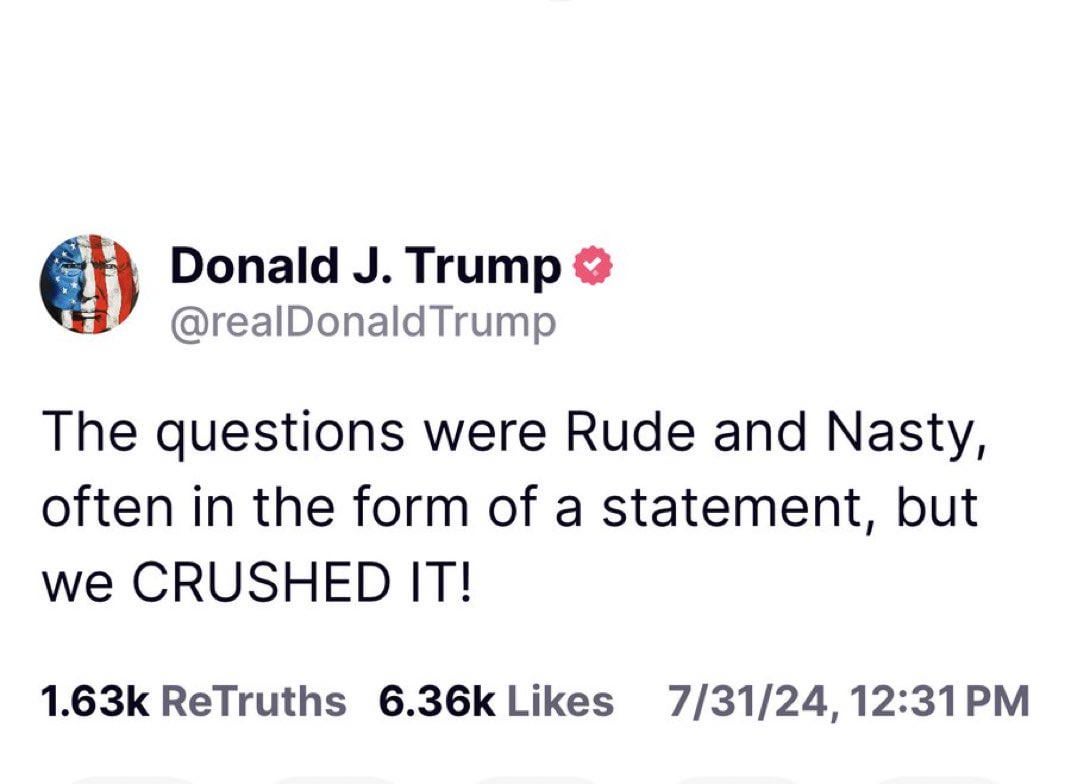 Trump just took to his social media to announce that he “crushed it” during his appearance at the National Association of Black Journalists conference