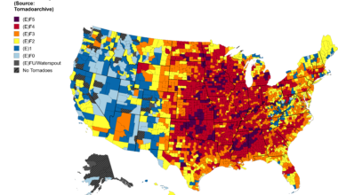 [OC] Strongest tornado in every american county.