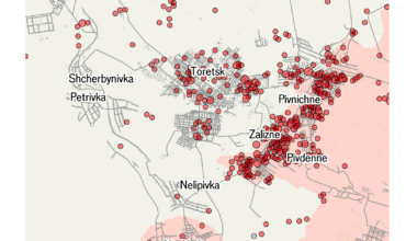 [OC] Russia seizes Niu York, Ukraine - satellite system shows intensive shelling