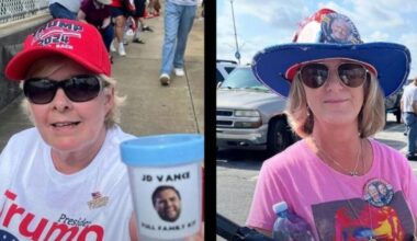 Trump supporters carry 'Vance sperm cups' to sickeningly 'mock Walz and IVF'