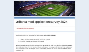 r/Barca Mod Application Survey 2024