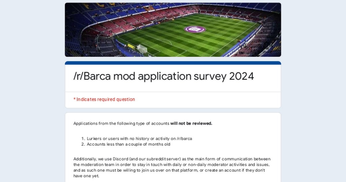 r/Barca Mod Application Survey 2024