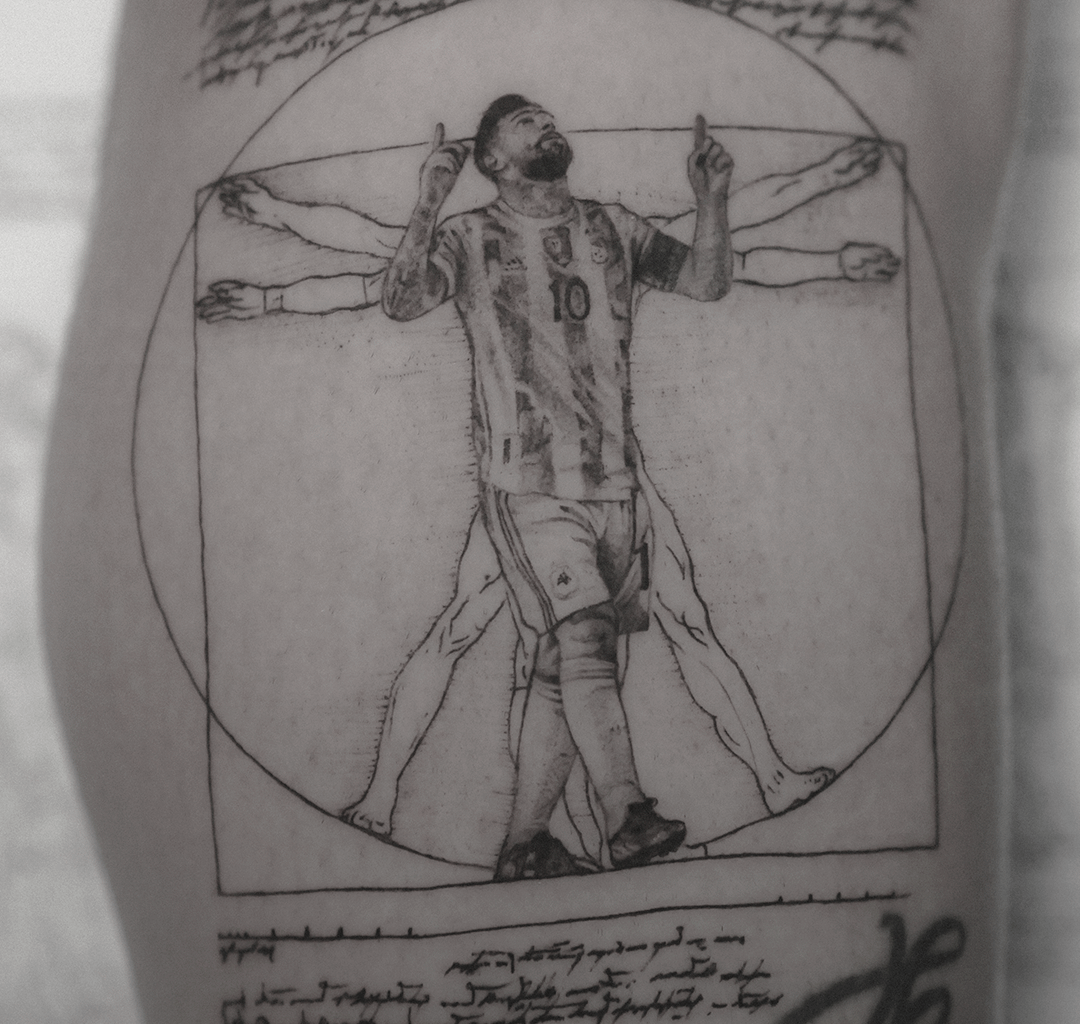 Is Lionel Messi the best soccer player of all time? by the tattoo artist APZ in New York City, US