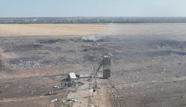 What remains of the Morozovsk airfield ammunition storage area. (Not a repost - watermark removed).