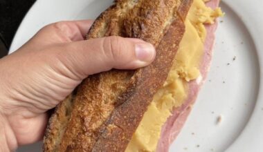 The beauty of a ham and pease pudding sandwich