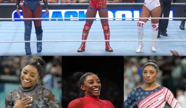 WWE wrestlers paying homage to the legend Simone Biles