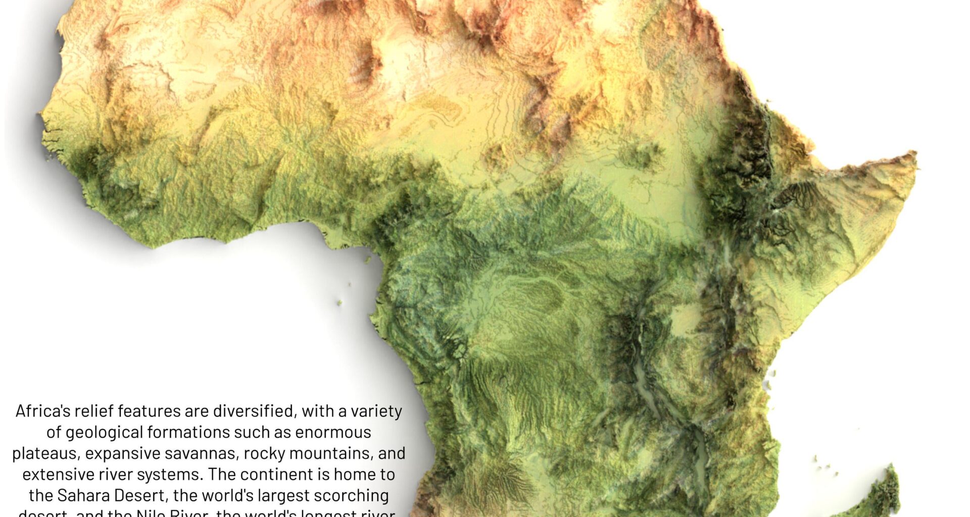 [OC] Terrain map of Africa