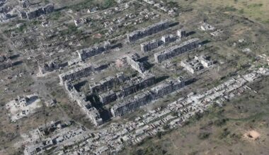 Aerial views of the completely destroyed Ukrainian city of Chasiv Yar - in the Donetsk Oblast. — It has been destroyed by Russian artillery and missile strikes.