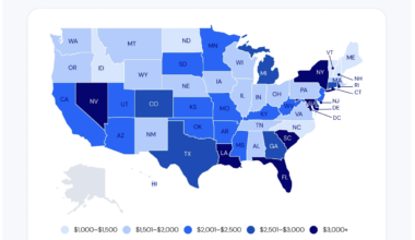 [OC] The Avg. Cost of Car Insurance Across America