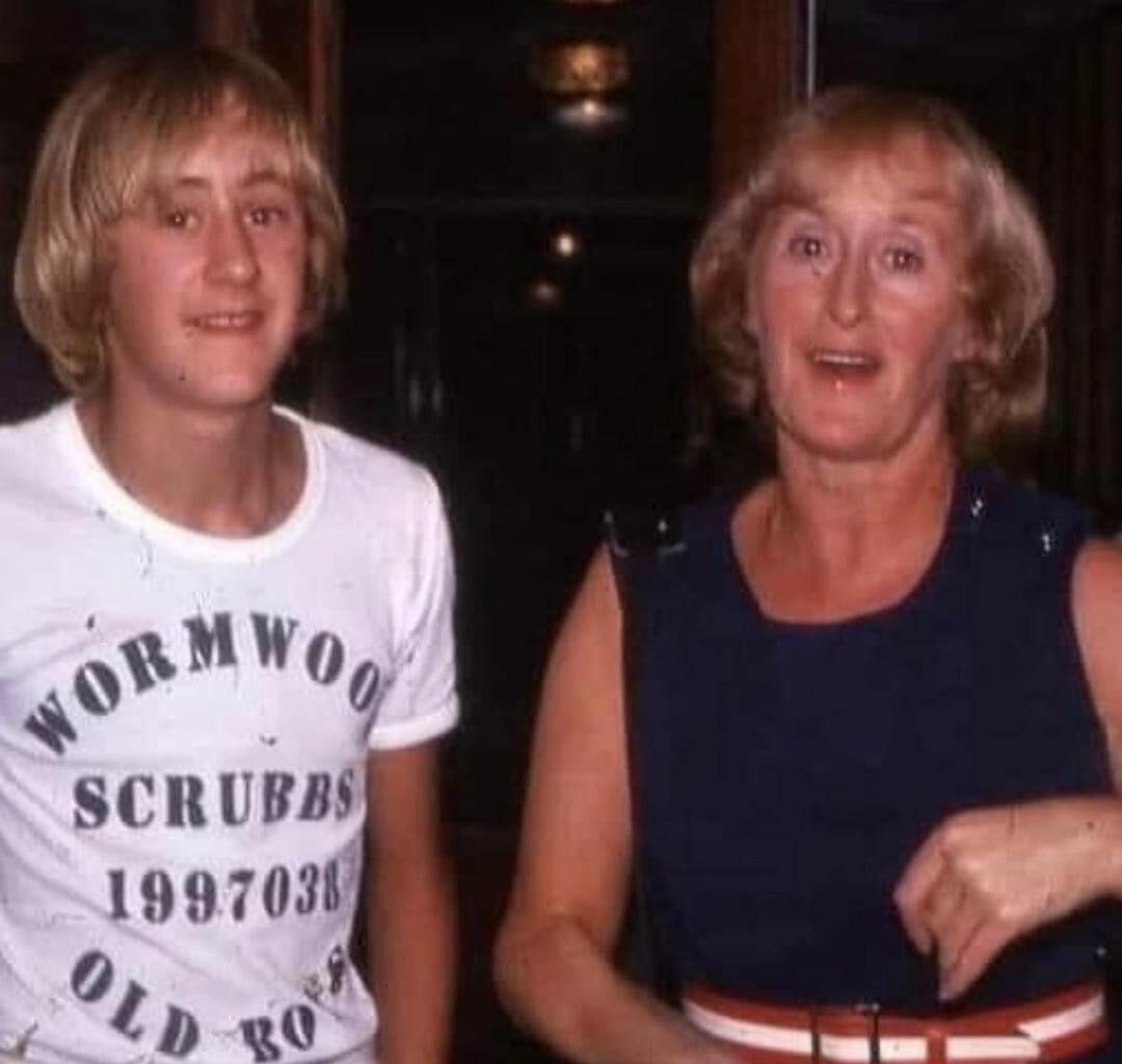 Nicholas Lyndhurst with his mum at Pontins in 1976