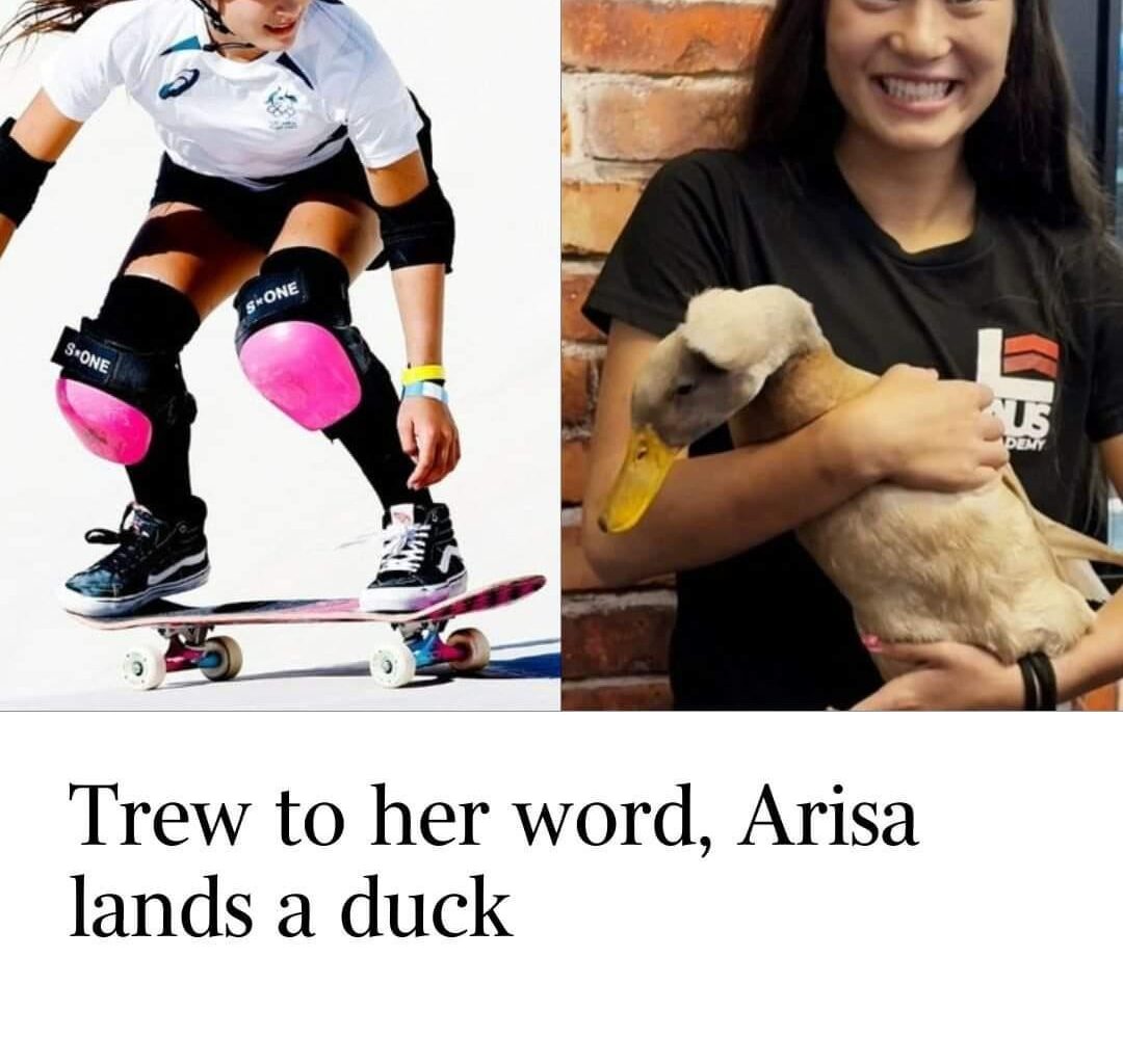 Trew to her word,Arisa lands a duck